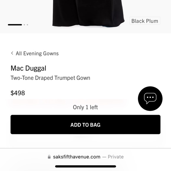 MacDuggal Two-Tone Draped Velvet Trumpet Gown - Picture 4 of 8